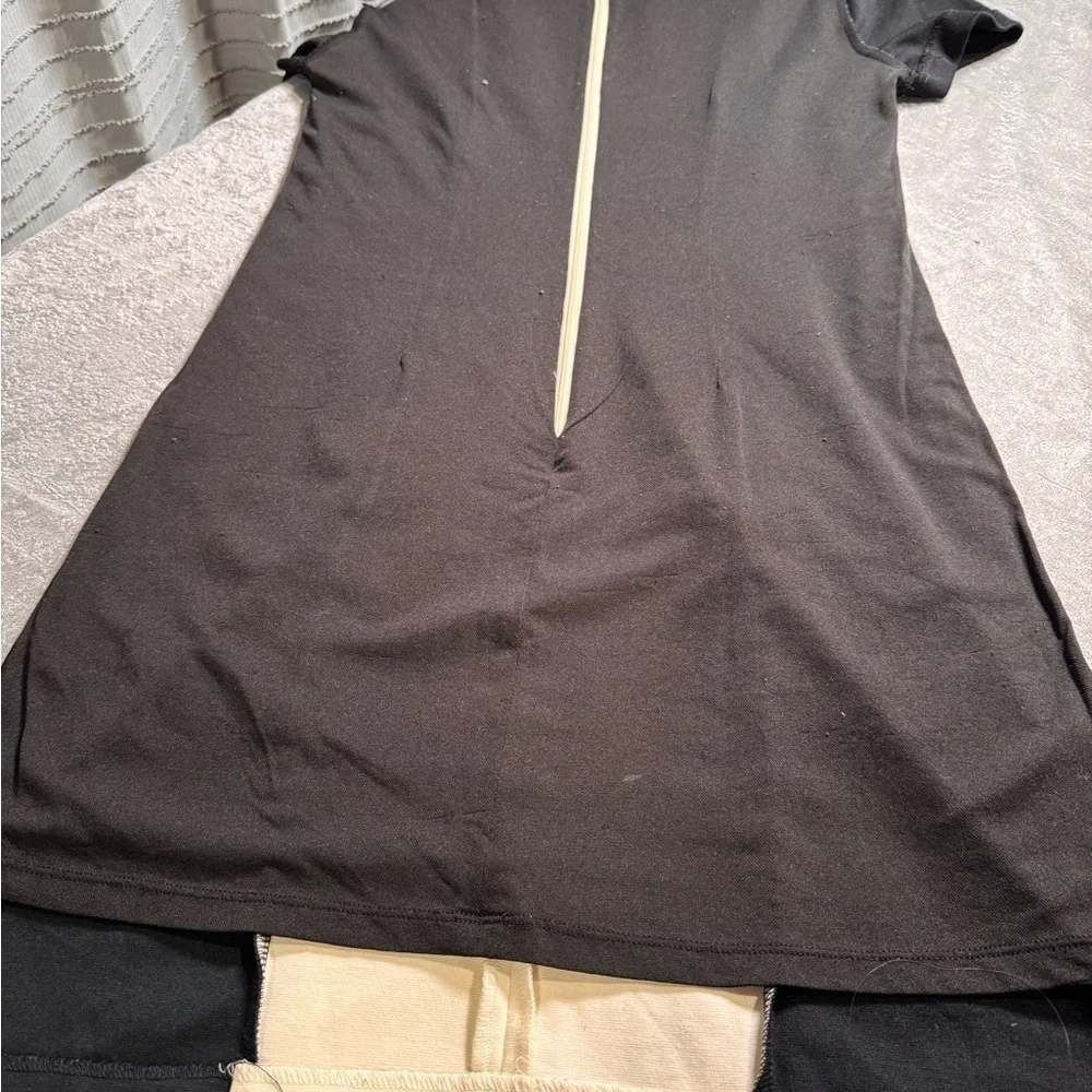 Michael Kors Black and Cream Asymmetrical Dress